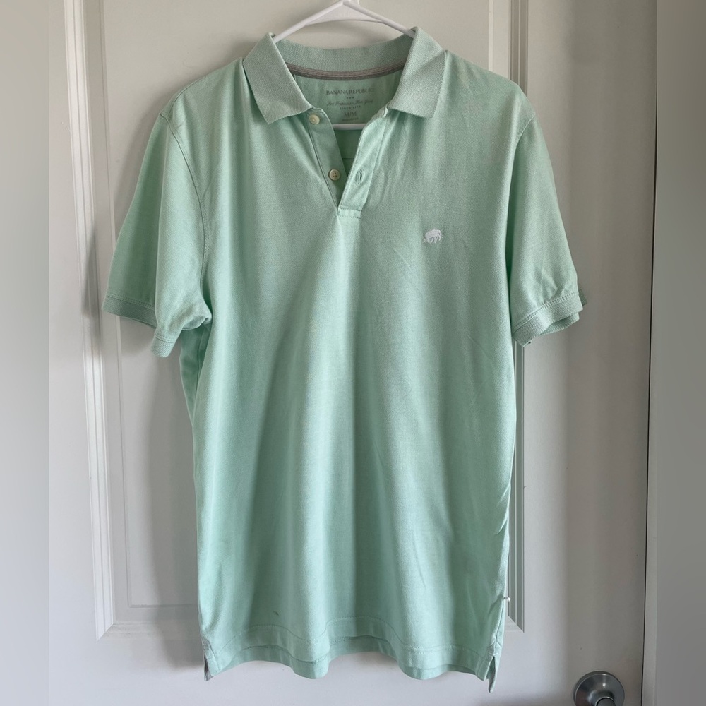 Banana Republic Light Green Polo Shirt